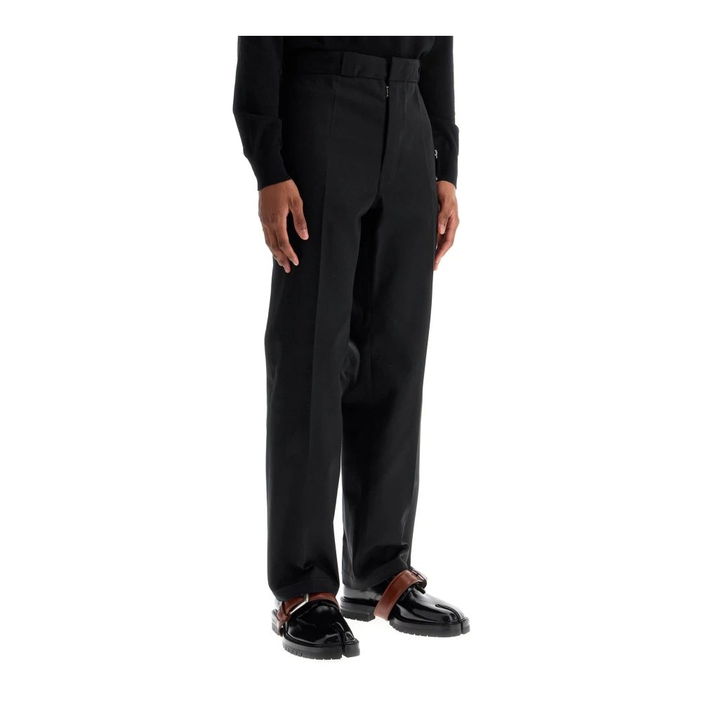 Maison Margiela Straight-Cut Katoenmix Broek Black Heren