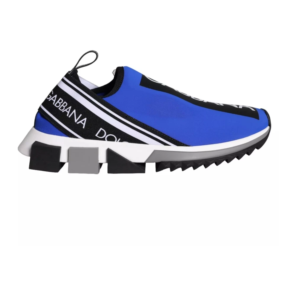 Dolce & Gabbana Women's Blue Logo Low Top Sneakers