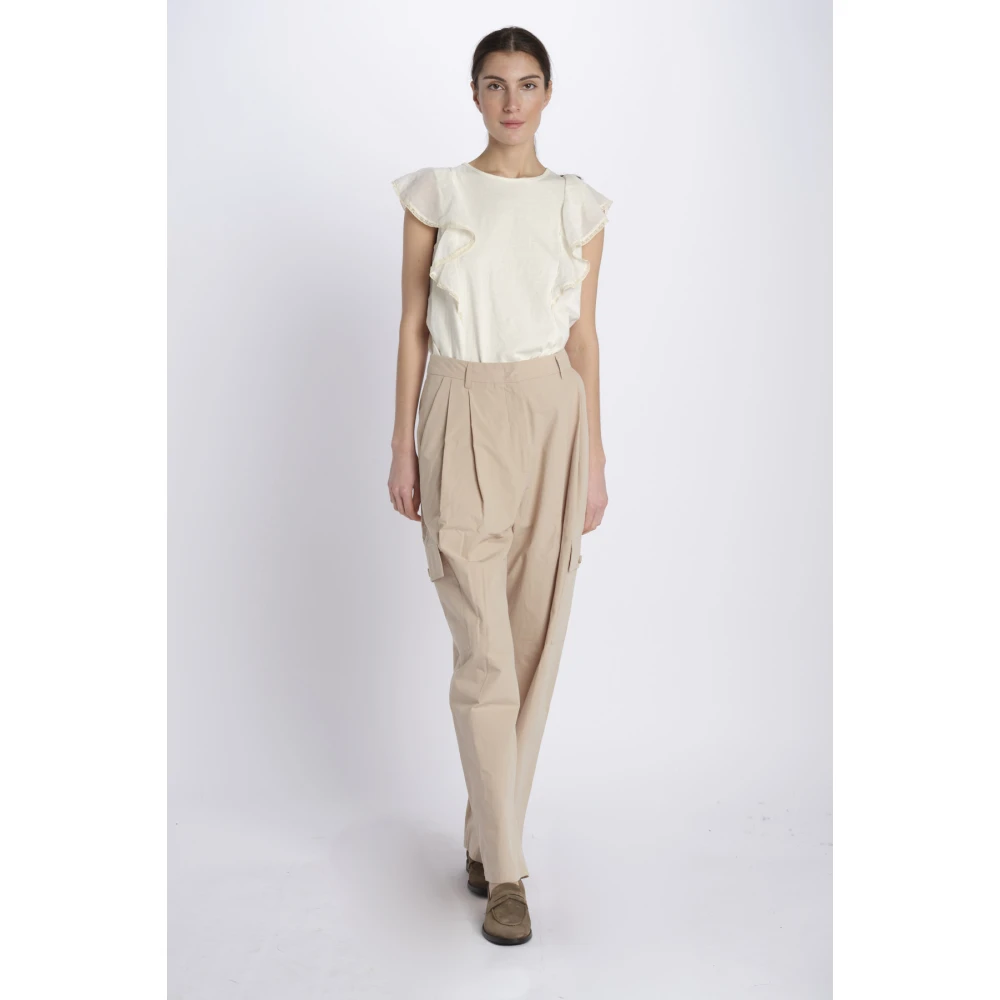 Attic and Barn Cargo broek van 100% katoen Beige Dames