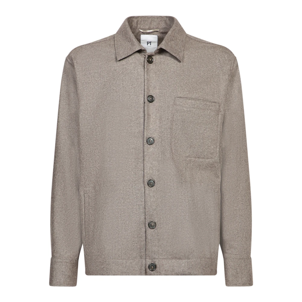 PT Torino Bruin Shirt voor Mannen Stijlvol Comfort Beige Heren