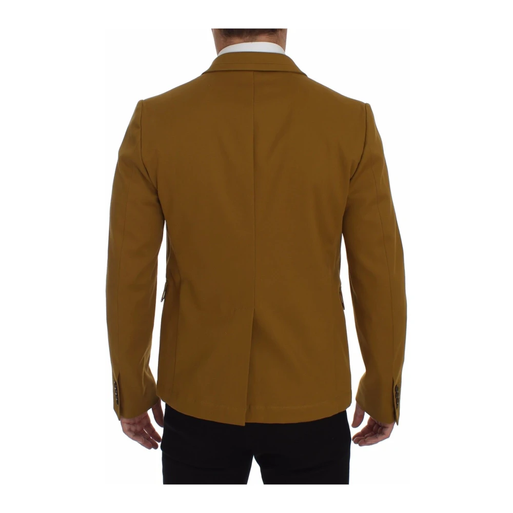 Dolce & Gabbana Gele Elegante Blazer Katoenmix Yellow Heren