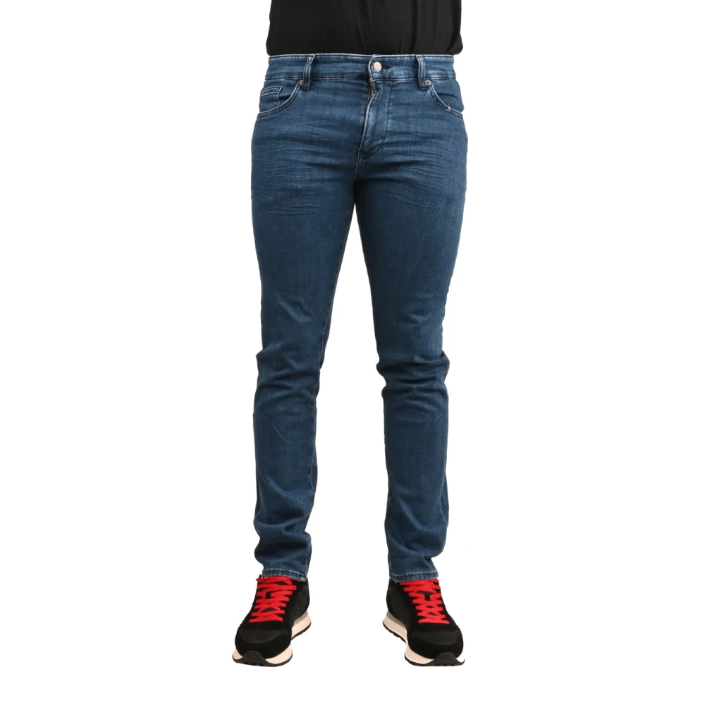 Hugo Boss Skinny katoenen jeans Medium wassen veelzijdig Blue Heren