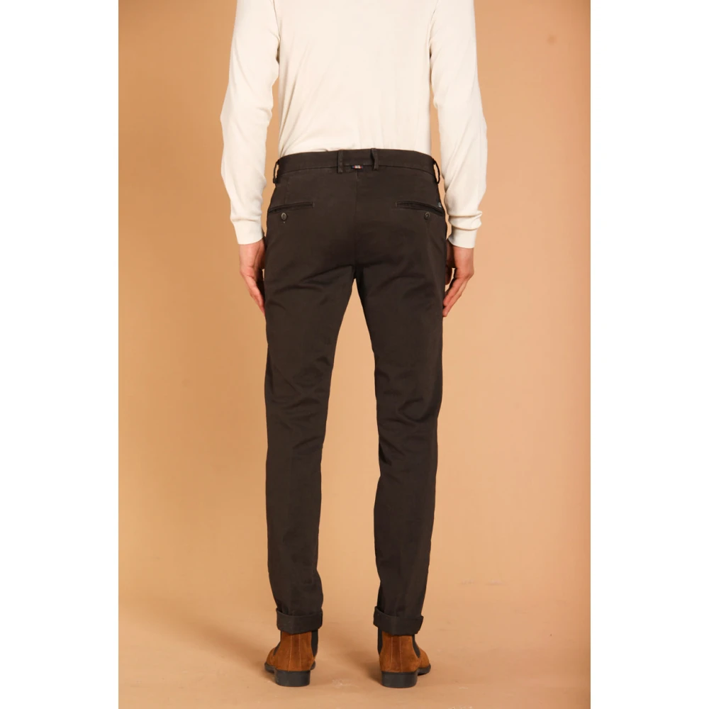 Mason's Slim Fit Gabardine Chino Broek Brown Heren
