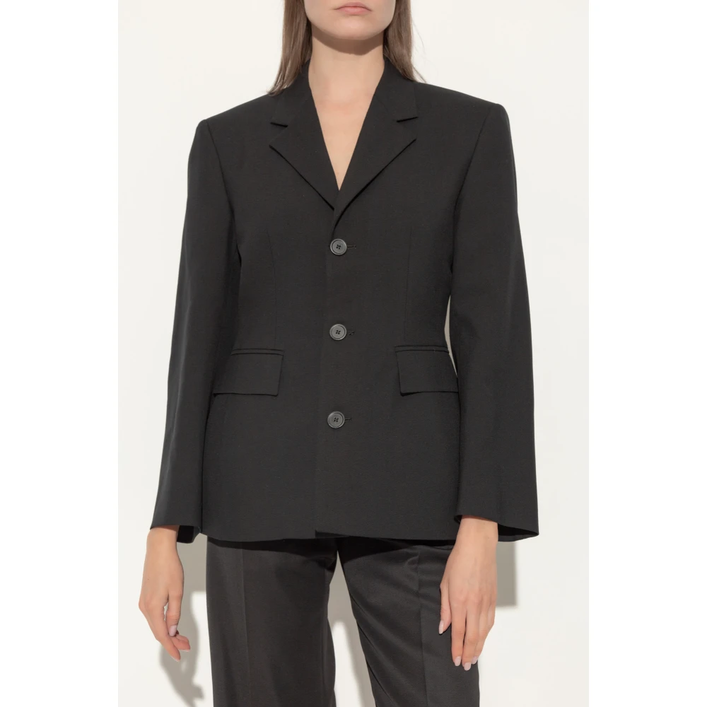 Balenciaga Blazer met open revers Black Dames
