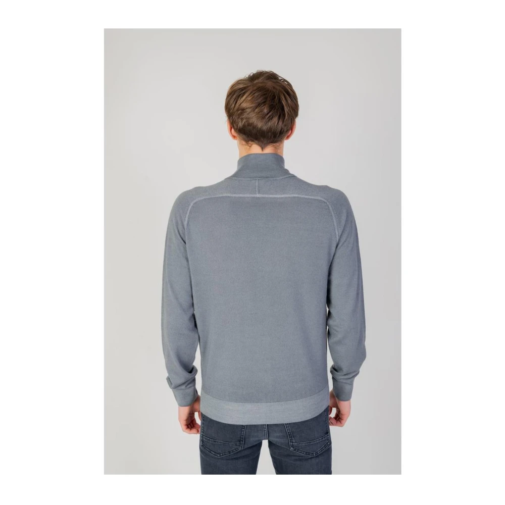 Hugo Boss Wollen Gebreide Vest Gray Heren