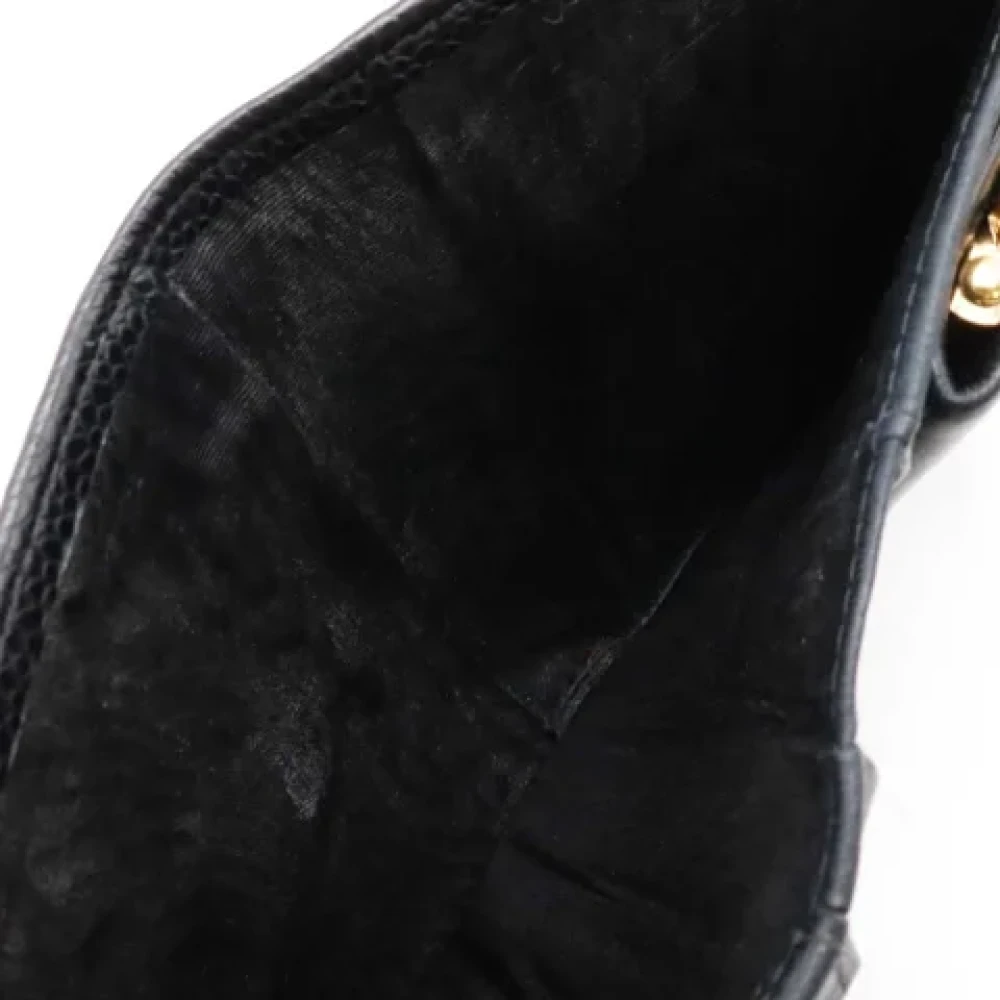 Chanel Vintage Pre-owned Leather wallets Black Dames
