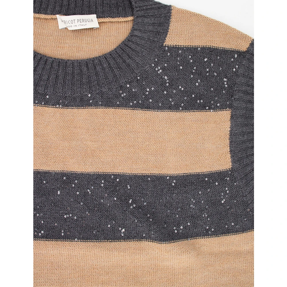 Le Tricot Perugia Pailletten Gebreide Shirt Multicolor Dames