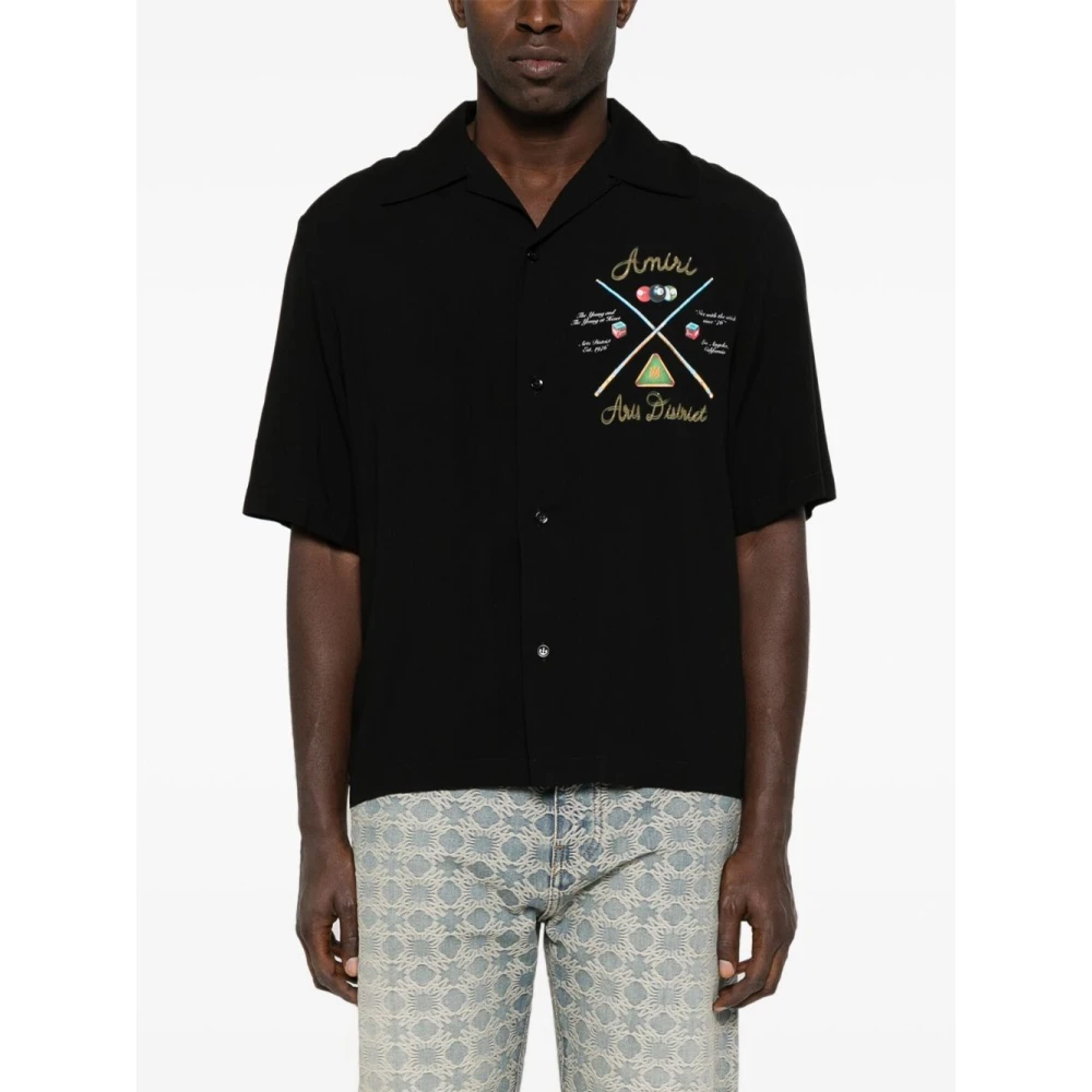 Amiri Pool Cue Bowling Shirt Black Heren