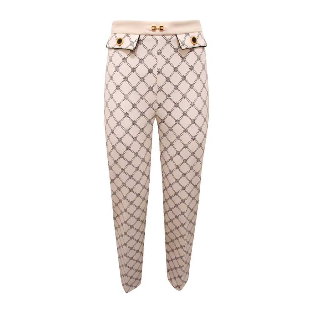 Elisabetta Franchi Women's Beige Pa-S71-51E2 Cropped Trousers