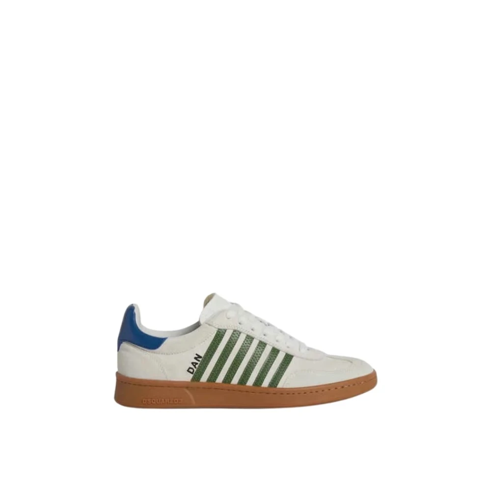 Dsquared2 Gestreepte Atletische Boxer Sneakers Heren Schoenen Groen