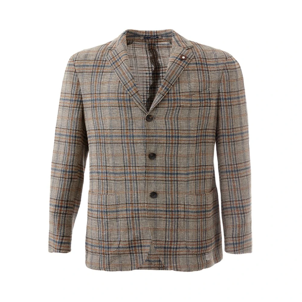 Lardini Elegante Linnen Jas Multicolor Beige Heren