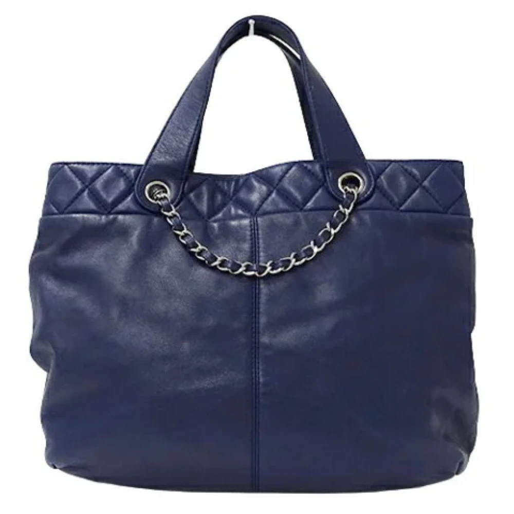 Chanel Vintage Pre-owned Leather totes Blue Dames