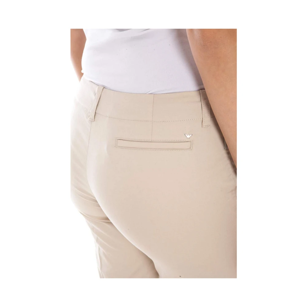 Giorgio Armani Dames Katoenen Lange Broeken & Shorts Beige Dames