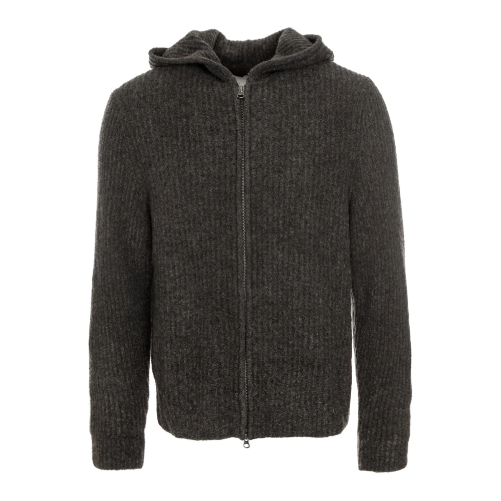 Samsøe Ritssluiting Gebreide Hoodie Brown Heren