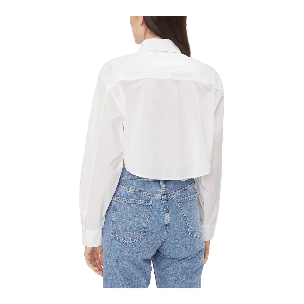 Calvin Klein Jeans Stijlvolle damesblouse met lange mouwen White Dames