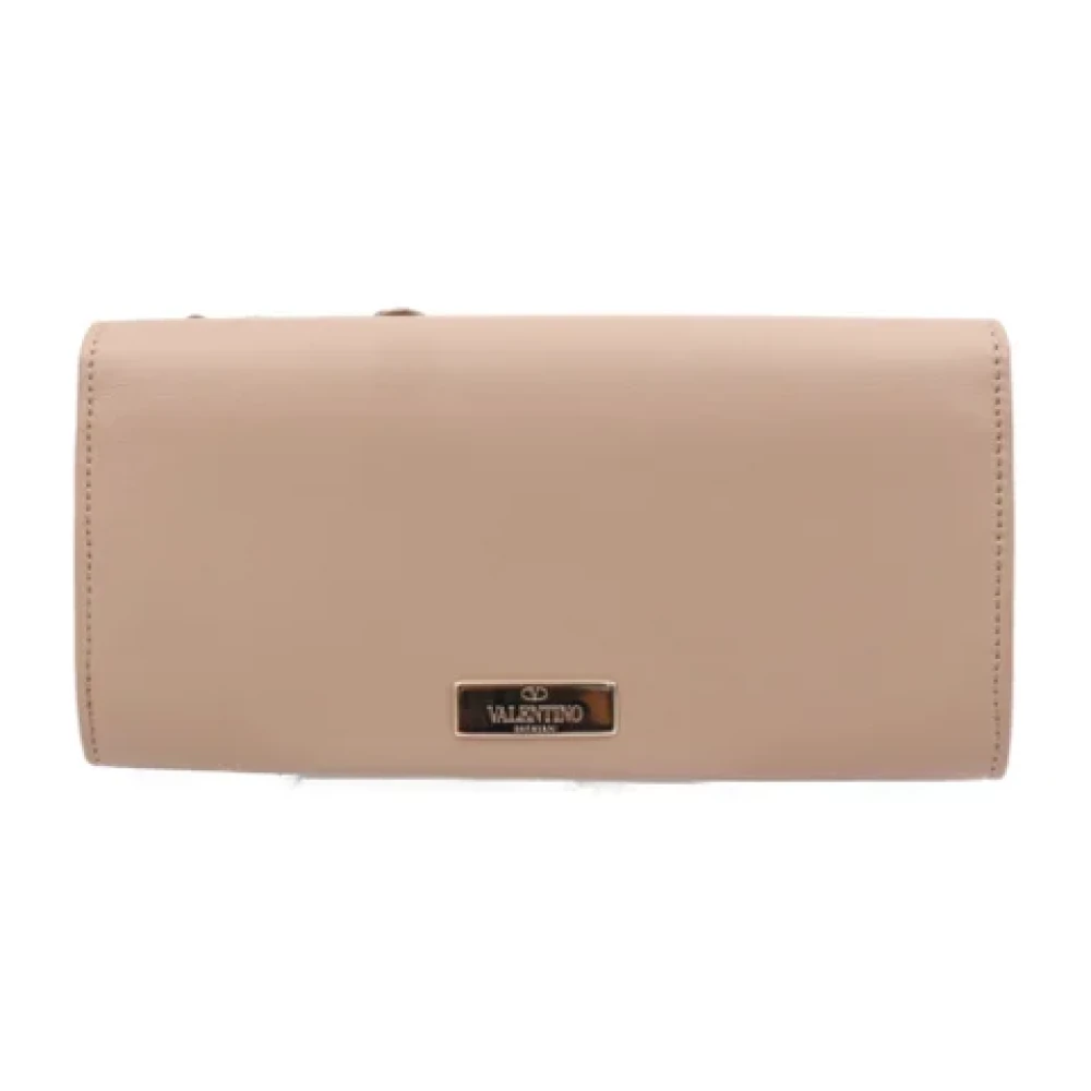 Valentino Vintage Pre-owned Leather wallets Beige Dames