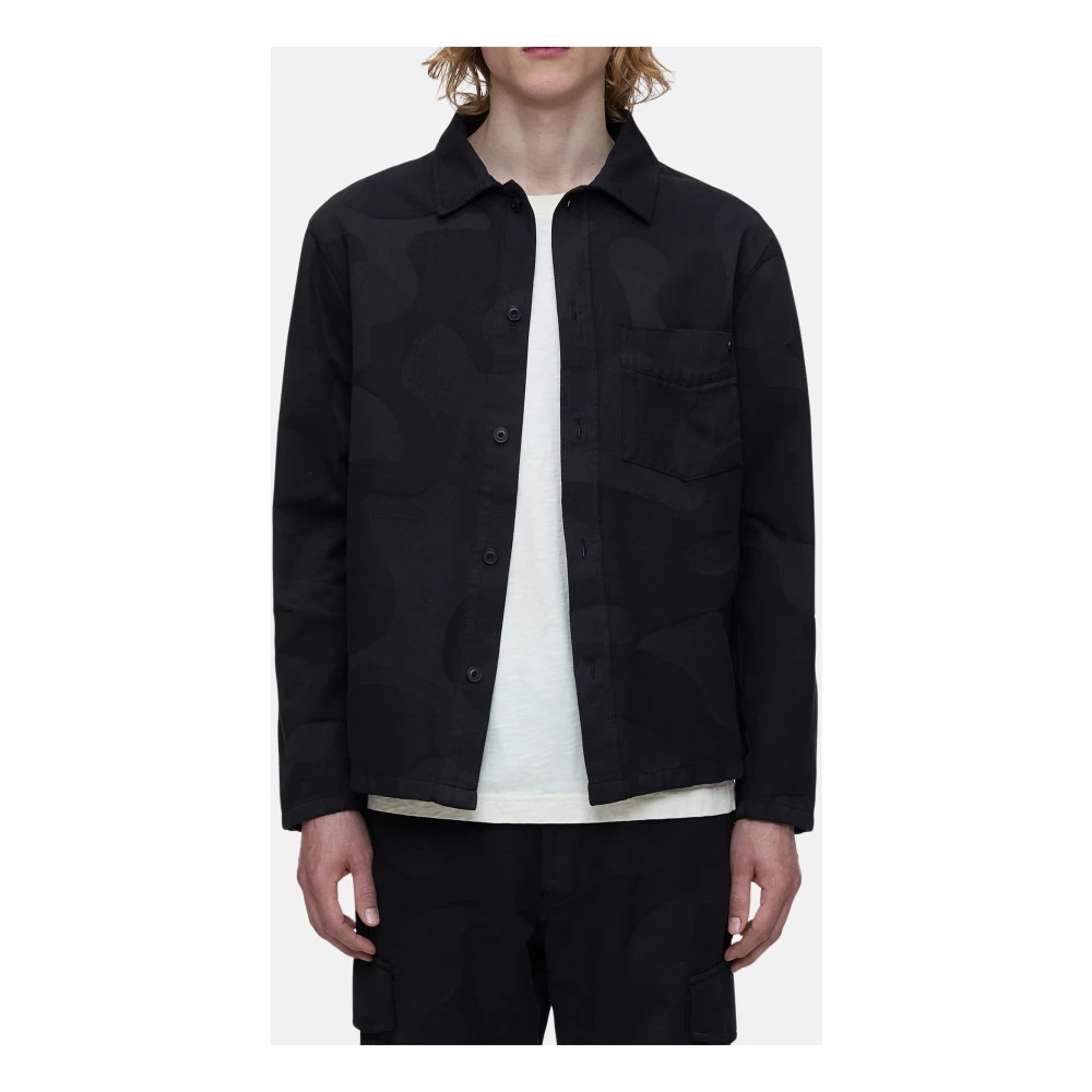 closed Camouflage Overshirt met Zak Black Heren