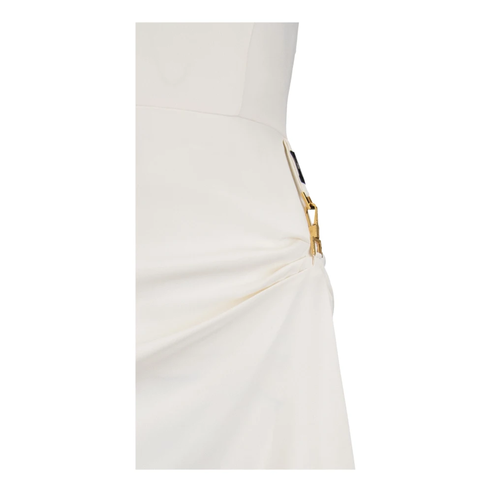 Elisabetta Franchi Korte Jurk met Rits en Haak Beige Dames