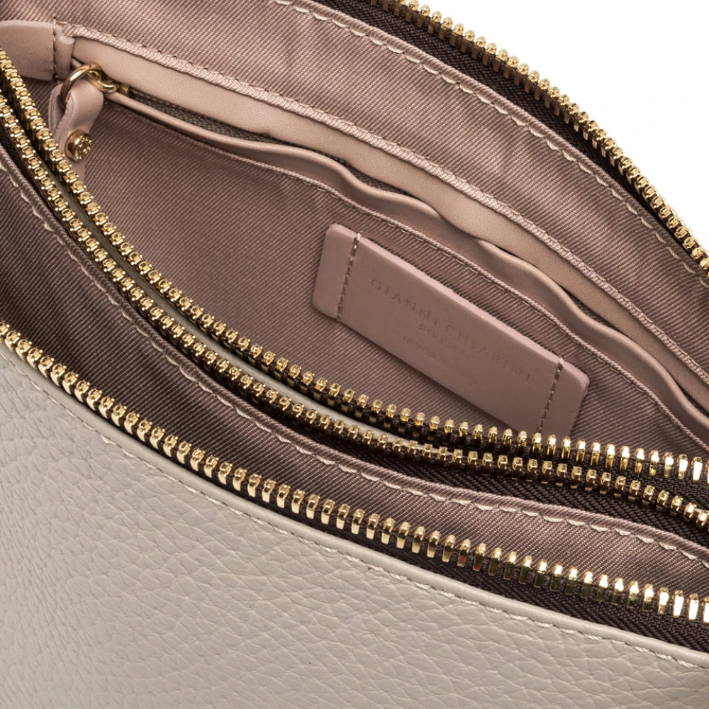 Gianni Chiarini Blush Leren Schoudertas met Rits Brown Dames