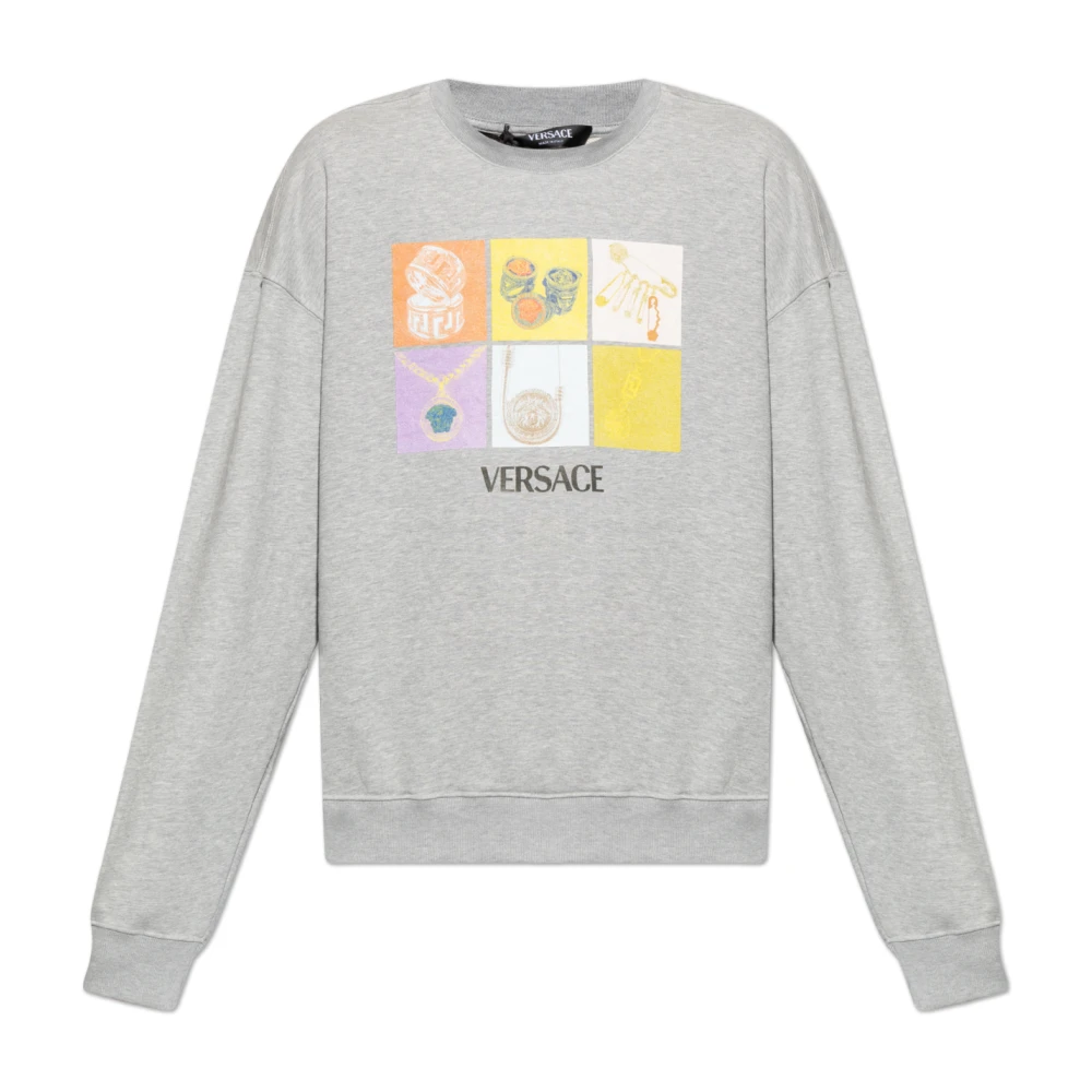 Versace Tryckt sweatshirt Gray, Herr