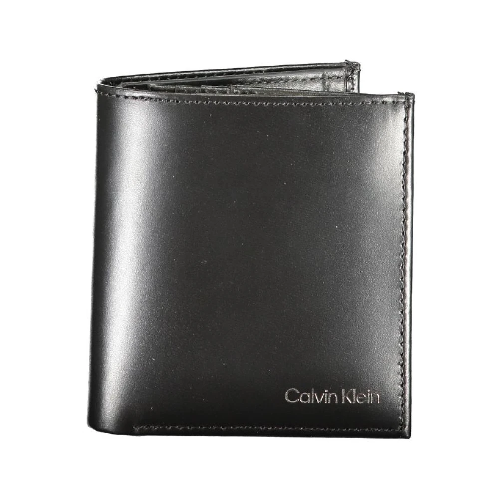 Calvin Klein Zwarte Leren Portemonnee met RFID-bescherming Black Heren