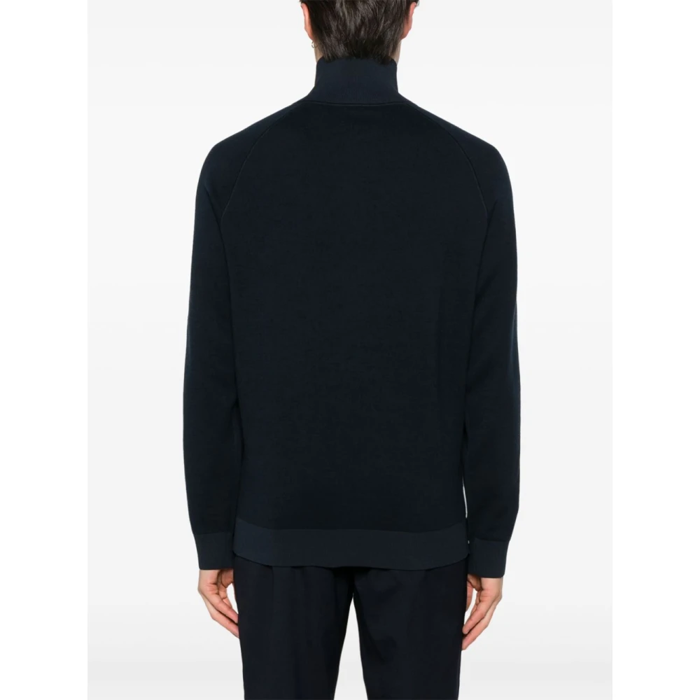 Hugo Boss Blauwe Zip Sweater met Hoge Hals Blue Heren