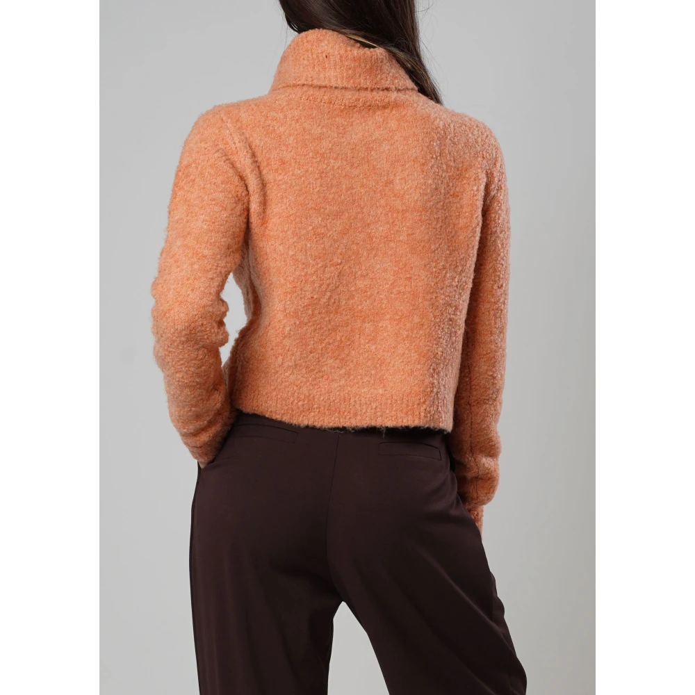 Isabelle Blanche Perzik Wol Vest Comfort Stijl Orange Dames