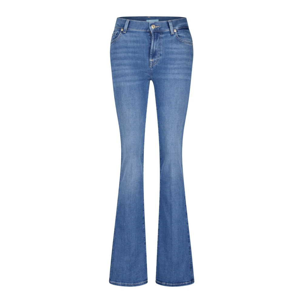 7 For All Mankind Bootcut Jeans B(Air) NorHeren taille Uitlopende pijpen Ritssluiting knoopsluiting 5-Pocket-stijl Blue Dames