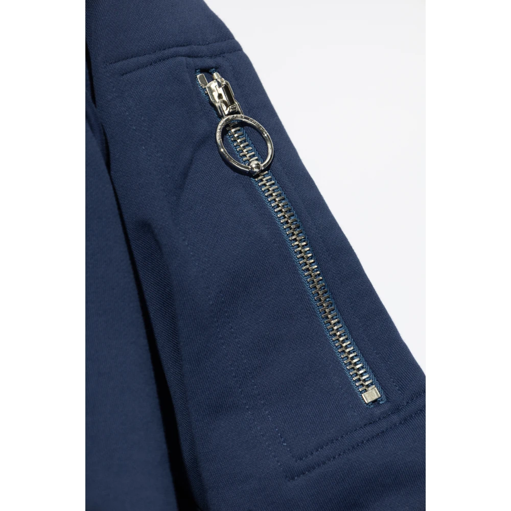 Versace Jeans Couture Sweatshirt met ritssluiting zakken Blue Heren