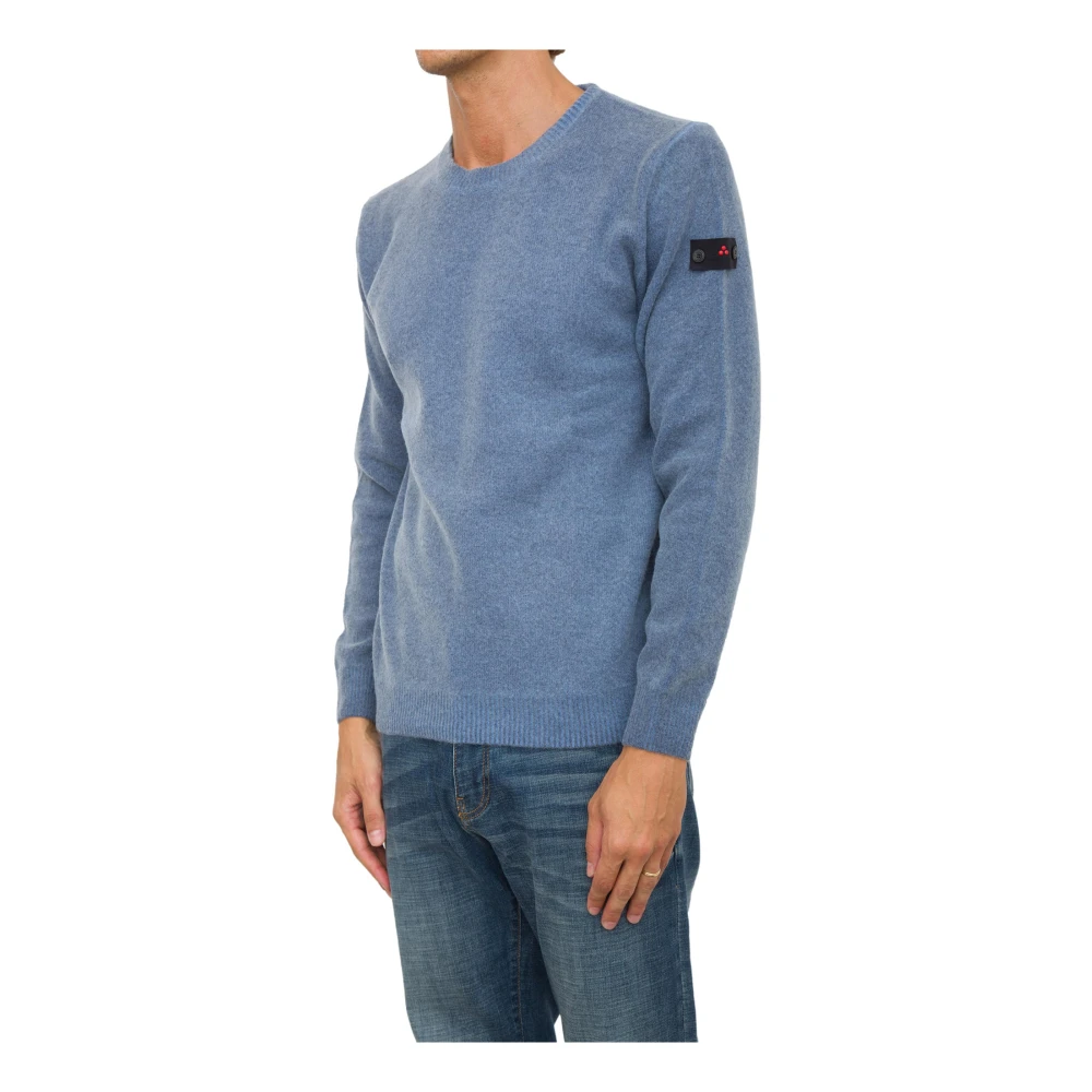 Peuterey Blauwe Gebreide Trui Blue Heren