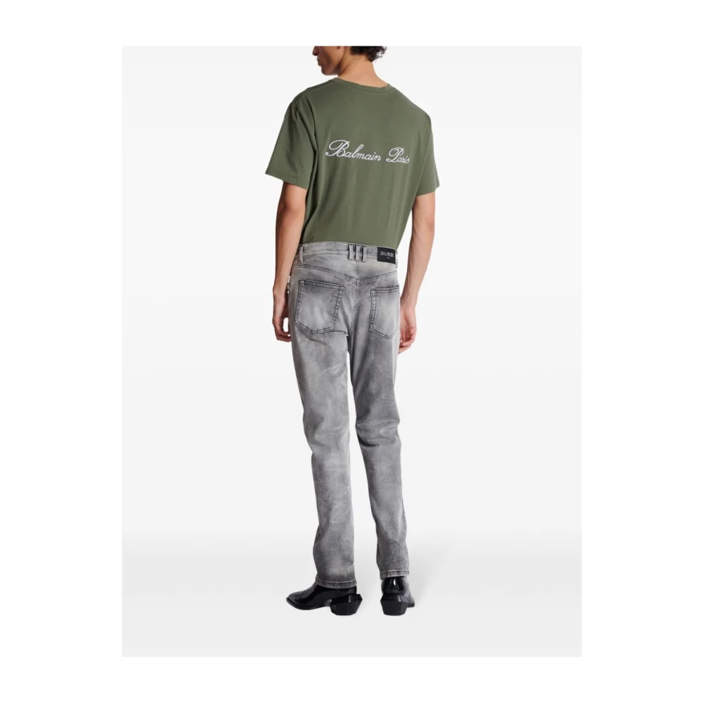Balmain Klassieke Lion Head Jeans Grijs Gray Heren