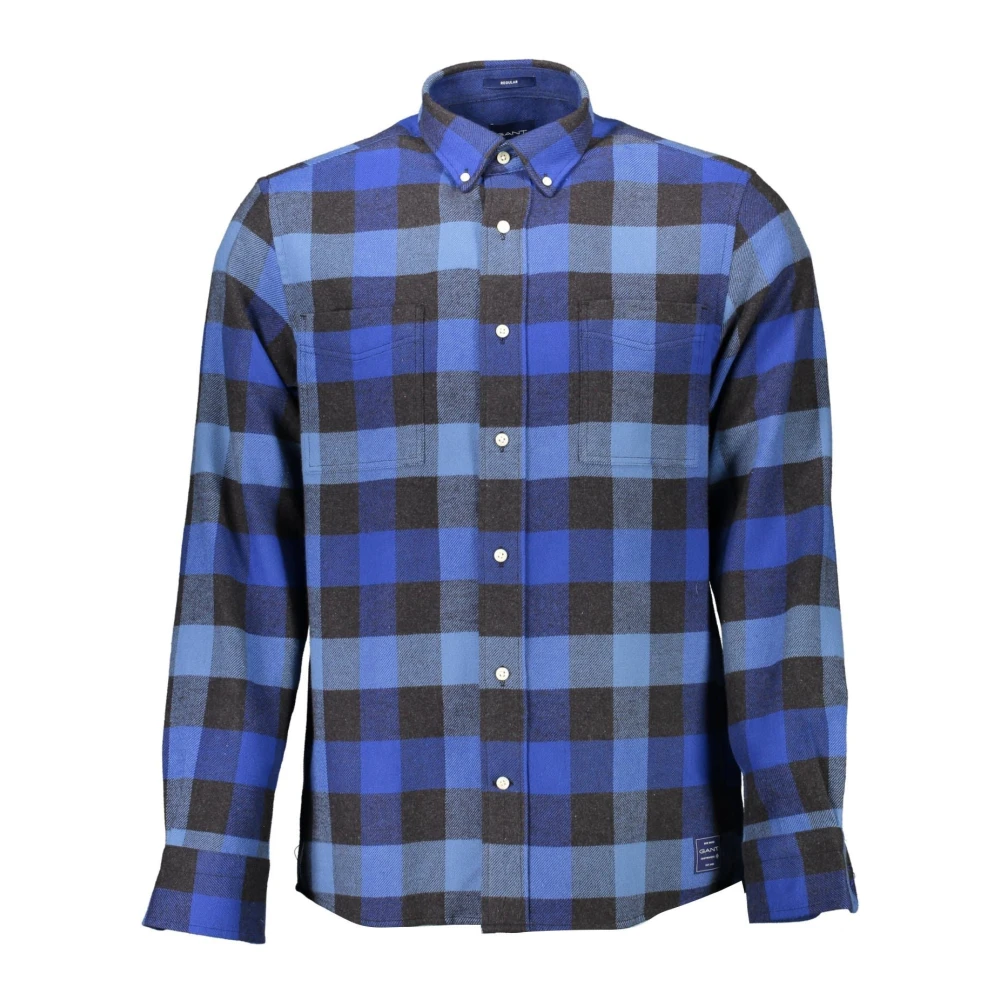 Gant Men's Blue Casual Shirts, S, Cotton Shirt, Long-Sleeved, Regular Fit