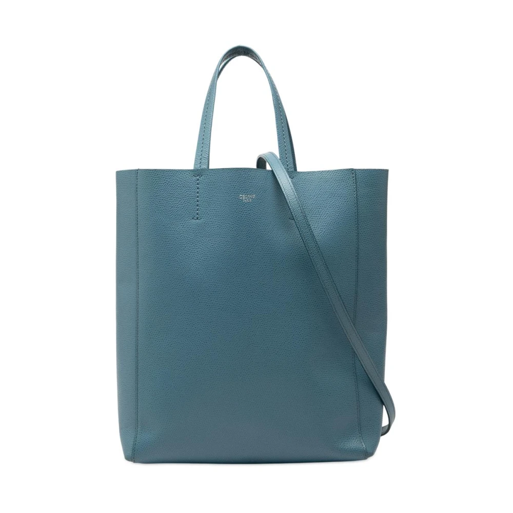 Celine Vintage Women's Blue Pre-Owned Vintage Leather Tote Bag