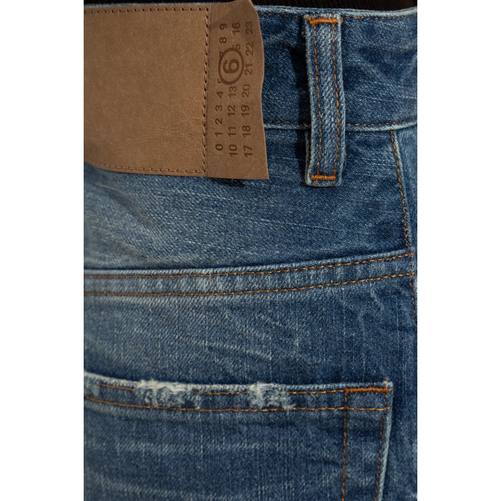 MM6 Maison Margiela Denim rok met vintage effect Blue Dames