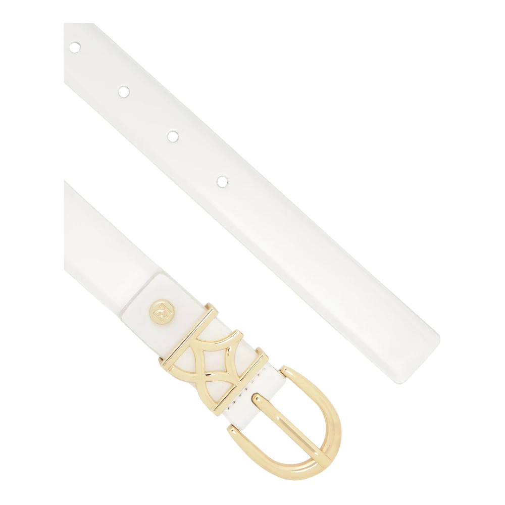 Kazar Witte riem met monogramgesp White Dames