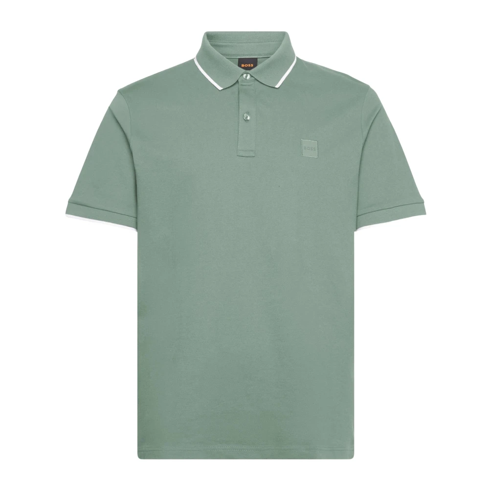 Hugo Men's Green Polo Shirts, Xl, Stretch Cotton Polo Shirt