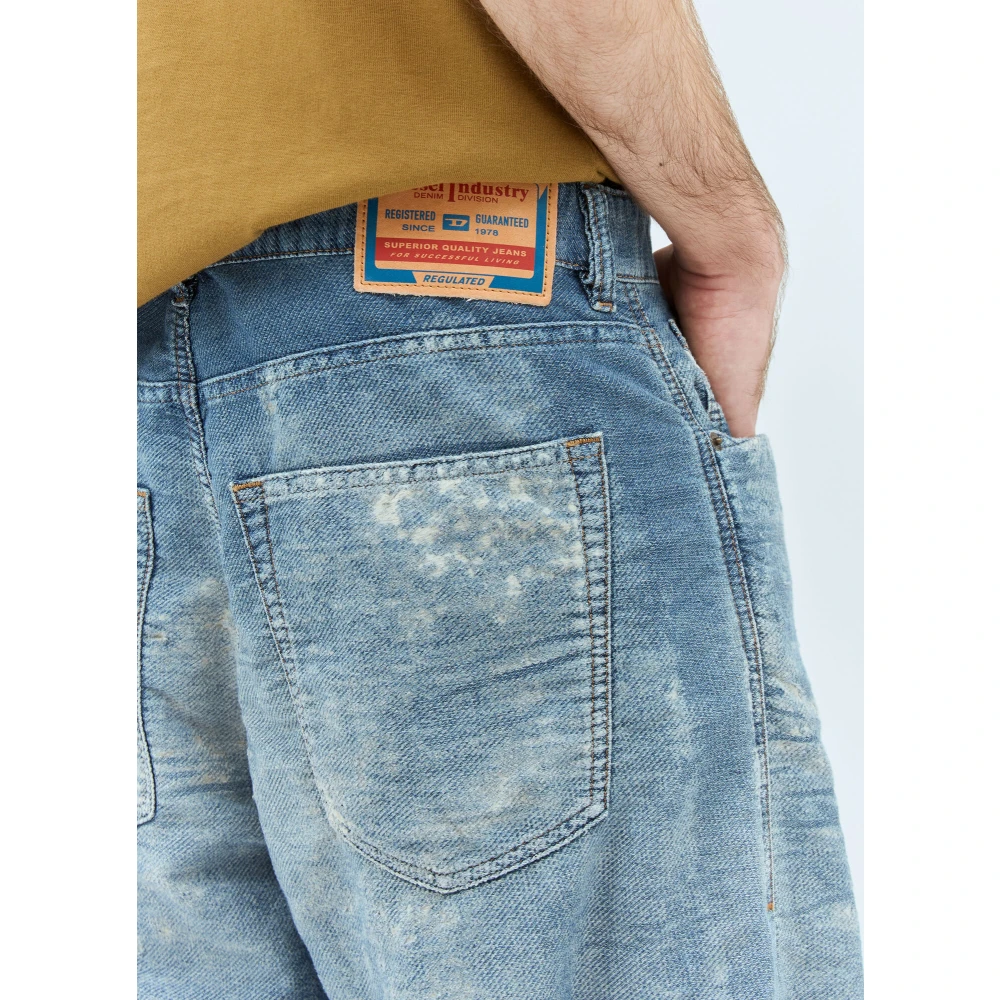 Diesel Vintage Distressed Jeans met Devoré Behandeling Blue Heren