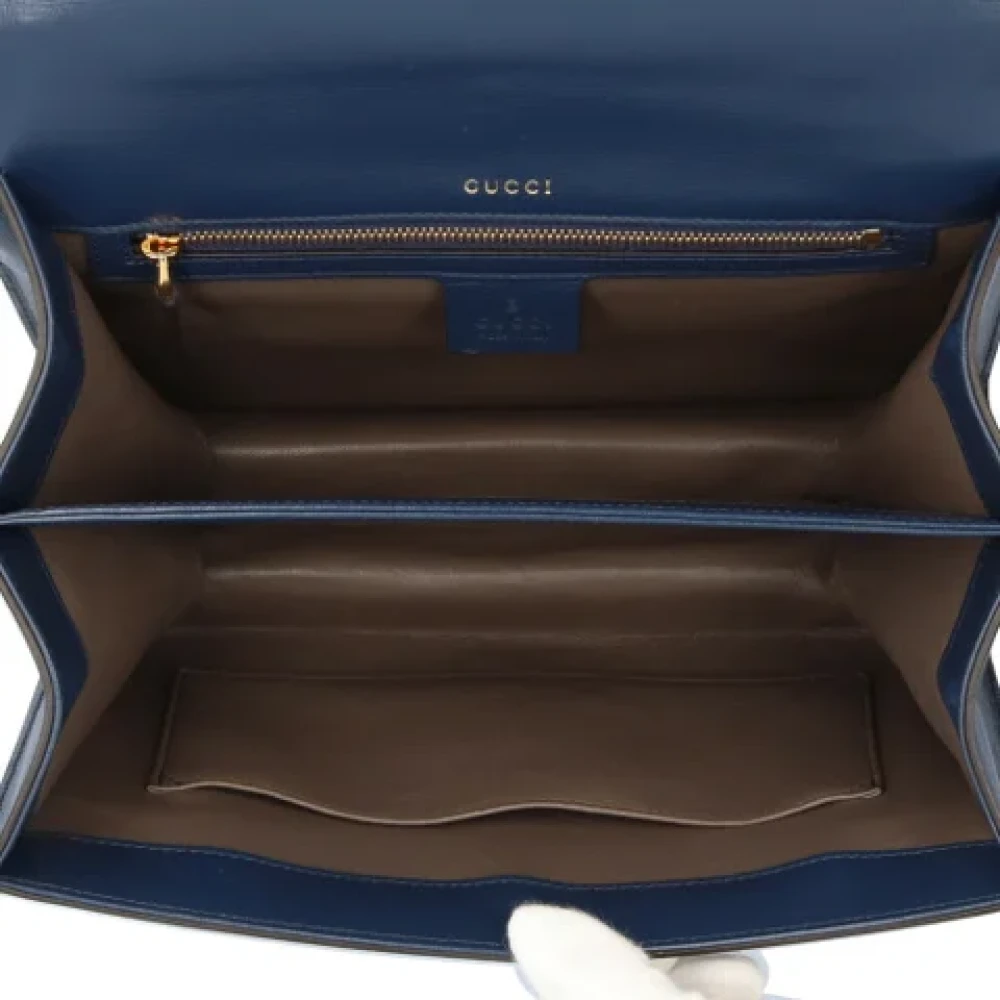 Gucci Vintage Pre-owned Leather gucci-bags Blue Dames