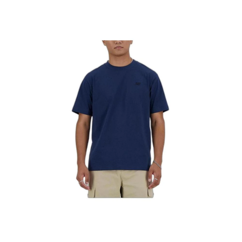 New Balance Blauw Katoenen Heren T-shirt Lente Zomer Collectie Blue Heren