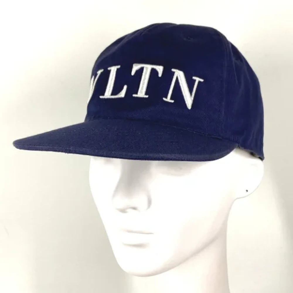 Valentino Vintage Pre-owned Cotton hats Blue Heren