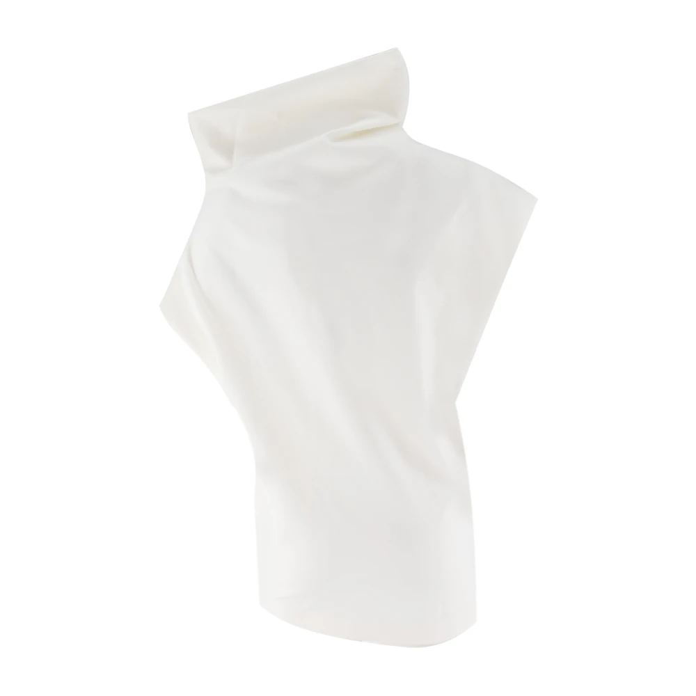 Fabiana Filippi Asymmetrische T-shirt van compacte stof White Dames