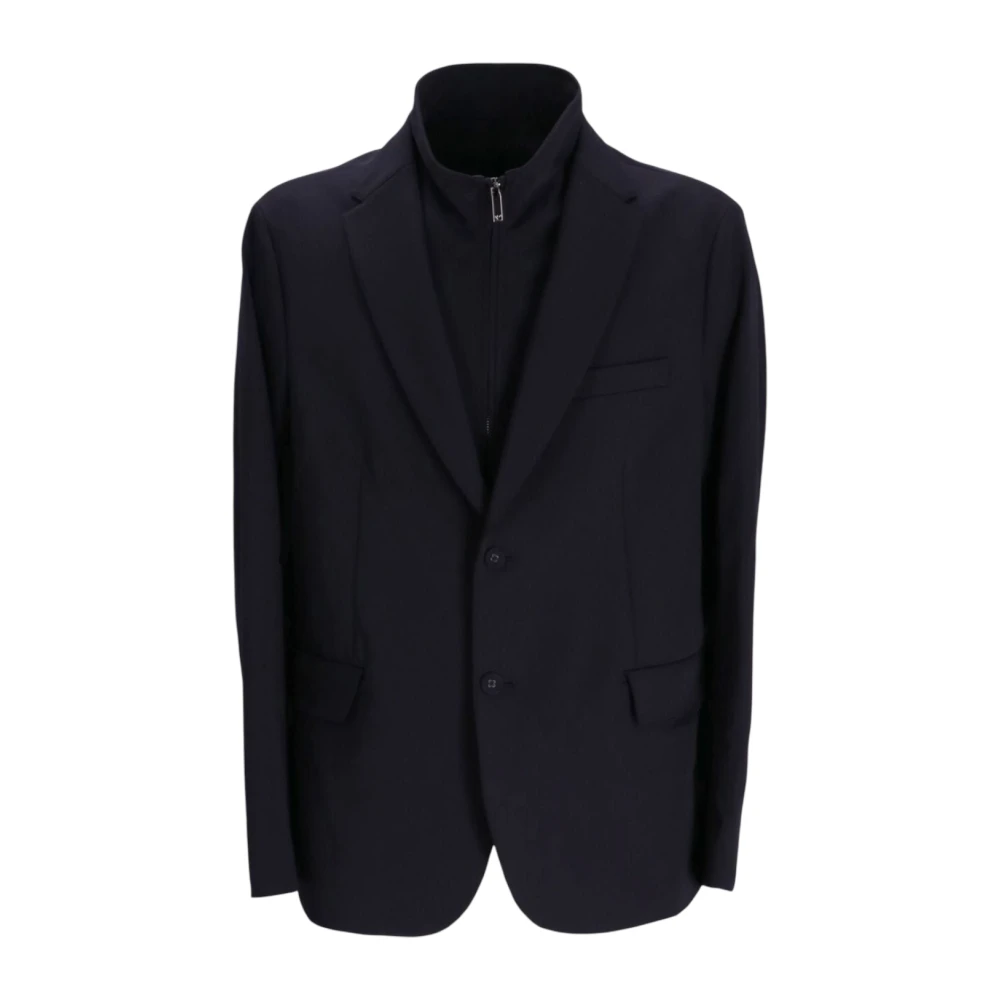 Armani Jersey Tec Blazer Jas Blue Heren