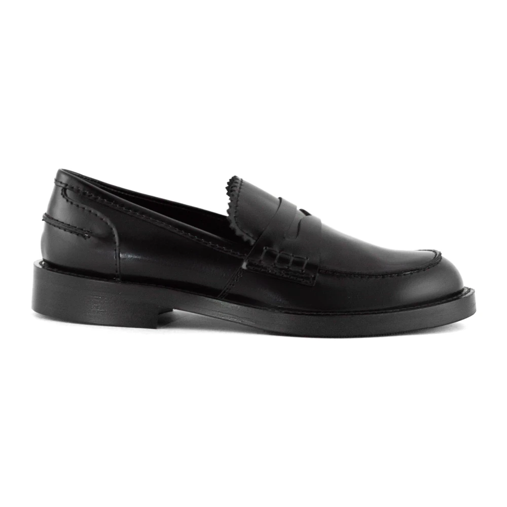 Guglielmo Rotta Zwarte Leren Penny Loafer Schoenen