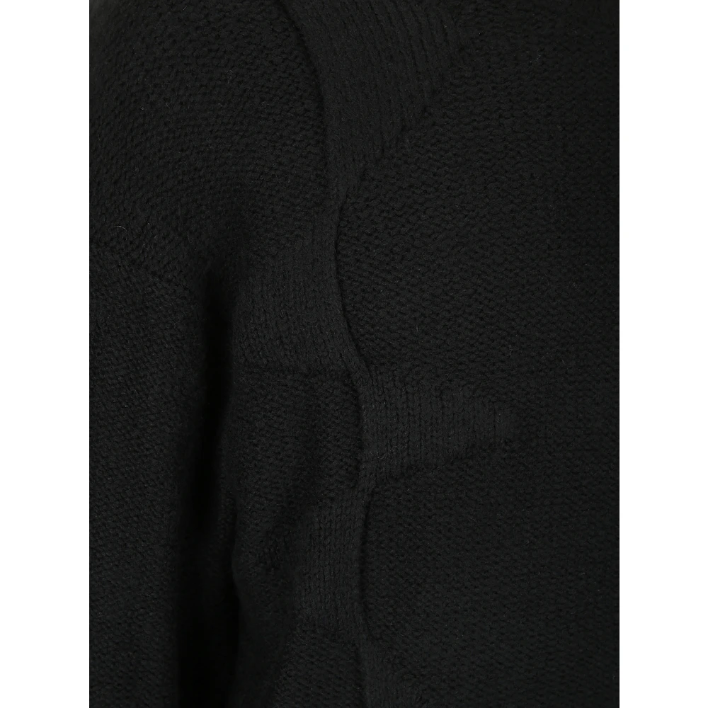 Heliot Emil Trui met ronde hals en verhoogde stiksels Black Heren