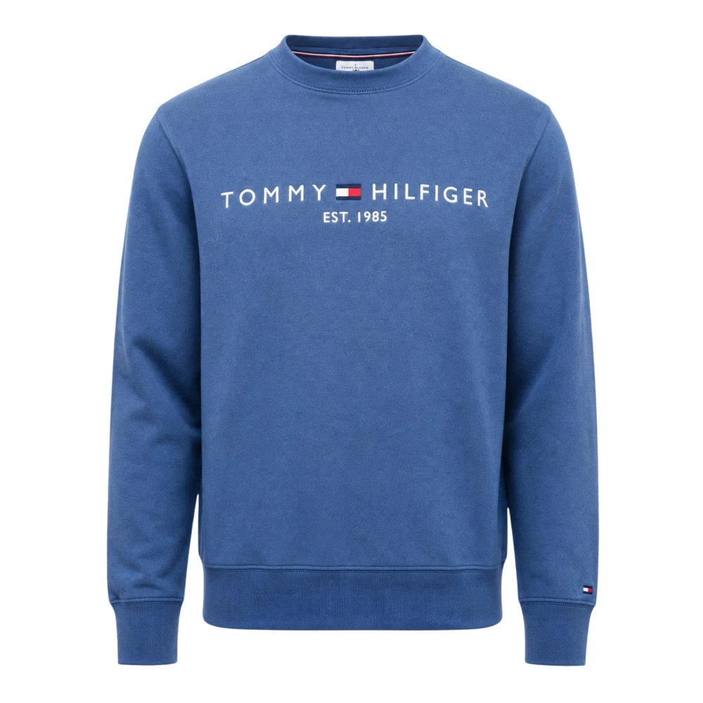 Tommy Hilfiger , Sweatshirts, Male, Blue, L, Logo Fleece Crew Neck Sweatshirt - Image 3