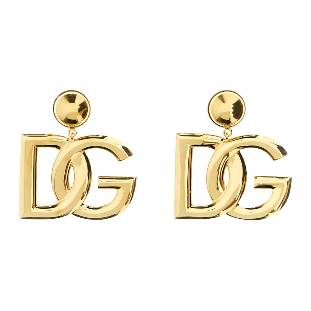 Dolce & Gabbana Earrings, Female, One Size, Crystal Logo Earrings Yellow