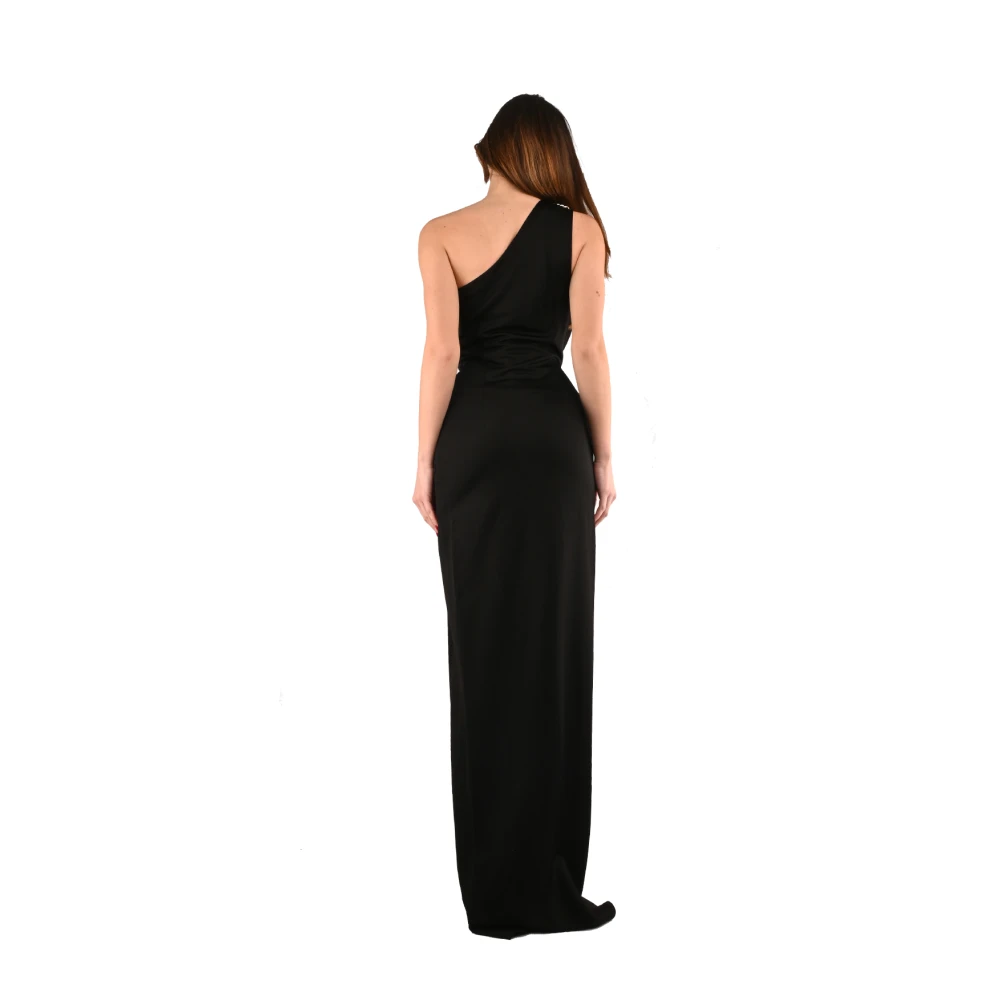Elisabetta Franchi Elegante One-Shoulder Zeemeermin Jurk Black Dames