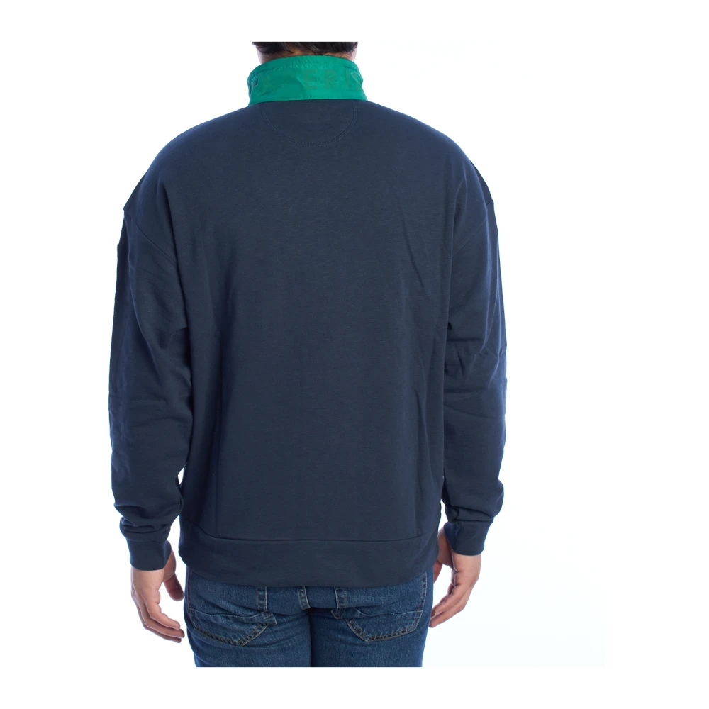 LA MARTINA Hoge hals rits sweatshirt Blue Heren