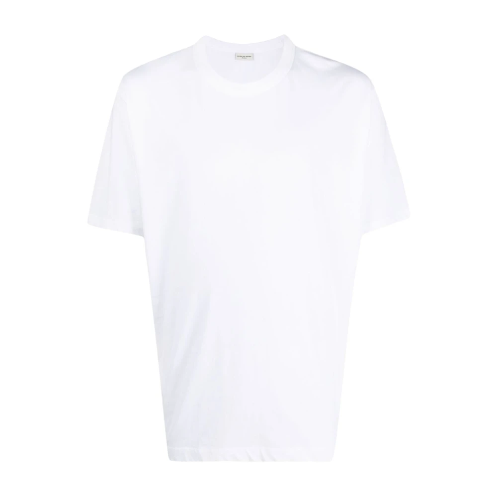 Dries Van Noten Wit Crew-Neck Katoenen T-Shirt White Heren