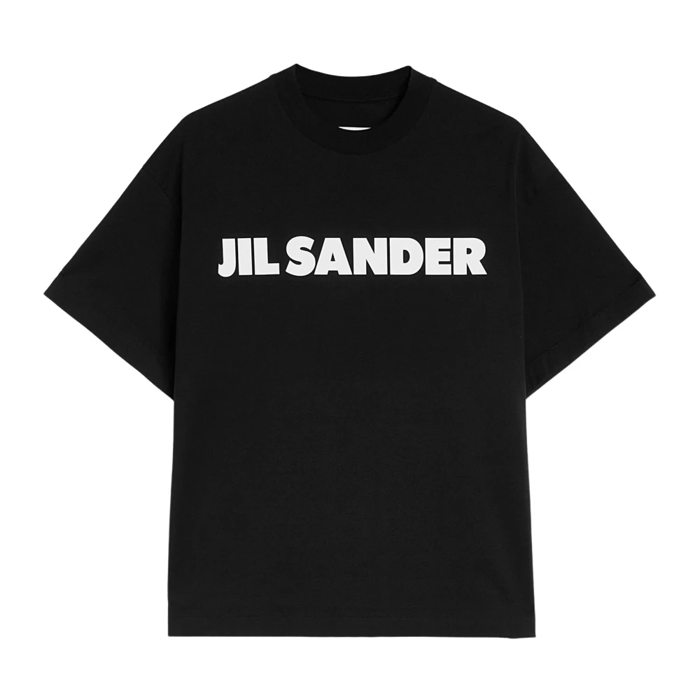 Jil Sander Women's Black Cotton T-Shirt With Logo - T-Shirts - Xs - Tops